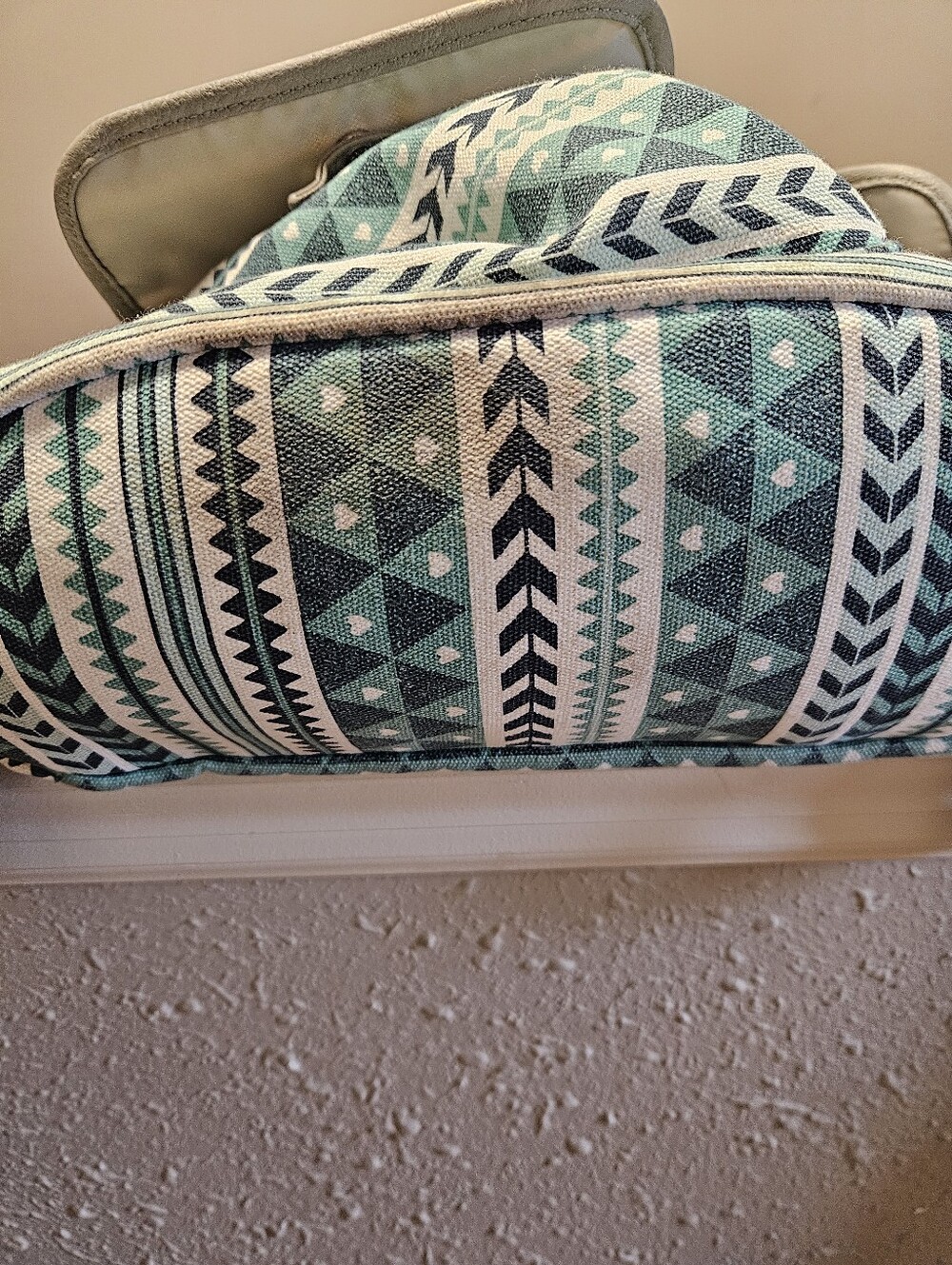 Mint Geometric Canvas Drawstring Backpack - Unbranded - Picture 6 of 8